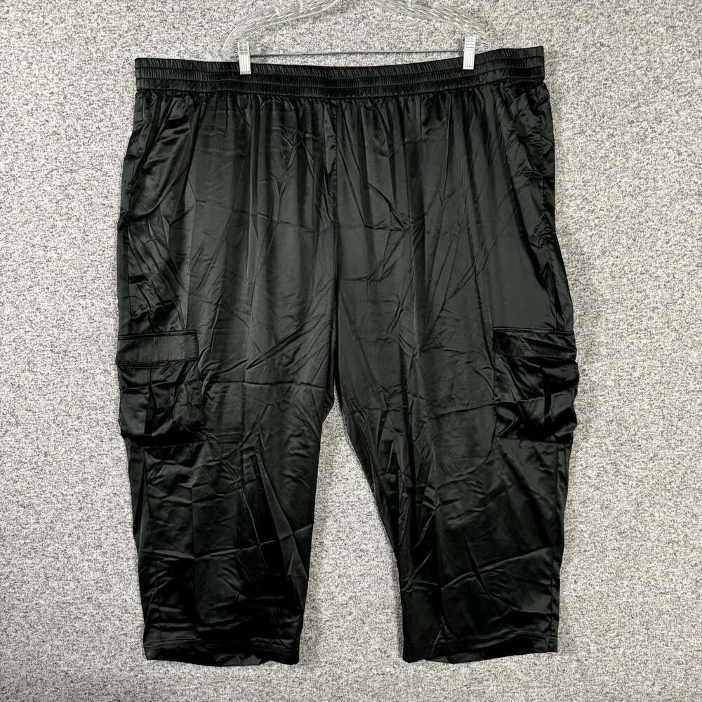 Universal Standard Women's Plus Size 2XL Black Maggi Satin Cargo Pants